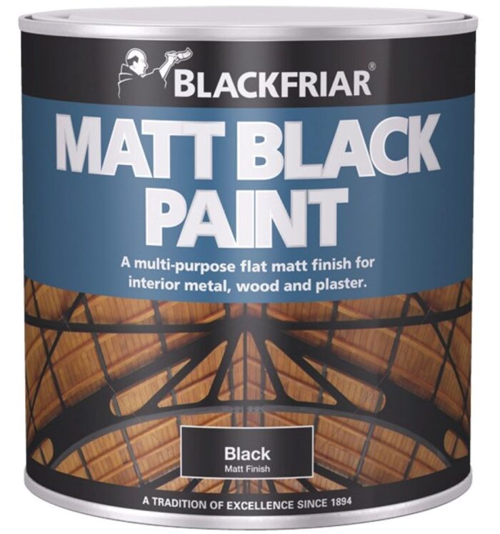 Johnstones Black Matt Metal Paint 250ml, Paint