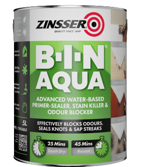 Zinsser B-I-N® AQUA is a ground-breaking water-based primer, sealer, stain killer and odour blocker